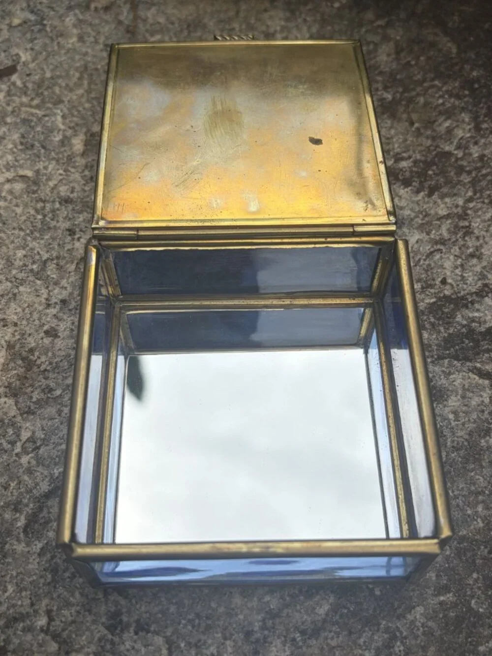 Jewish Star David Trinket Box Michelle Rohn-Feldman Brass Stained Glass Judaica
